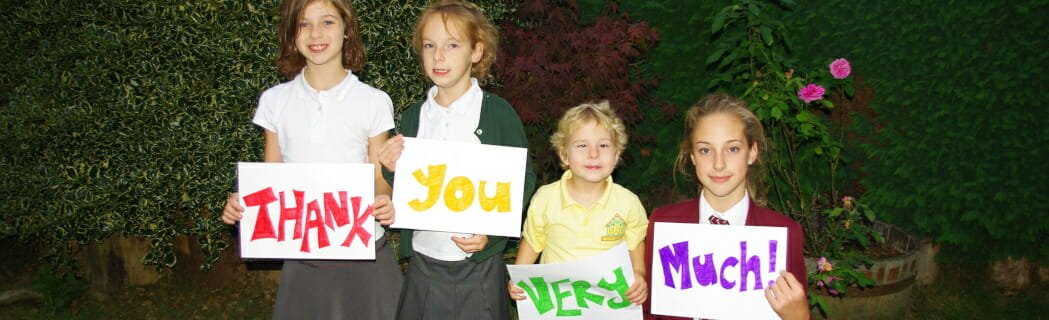 CHECT photo - thank you message
