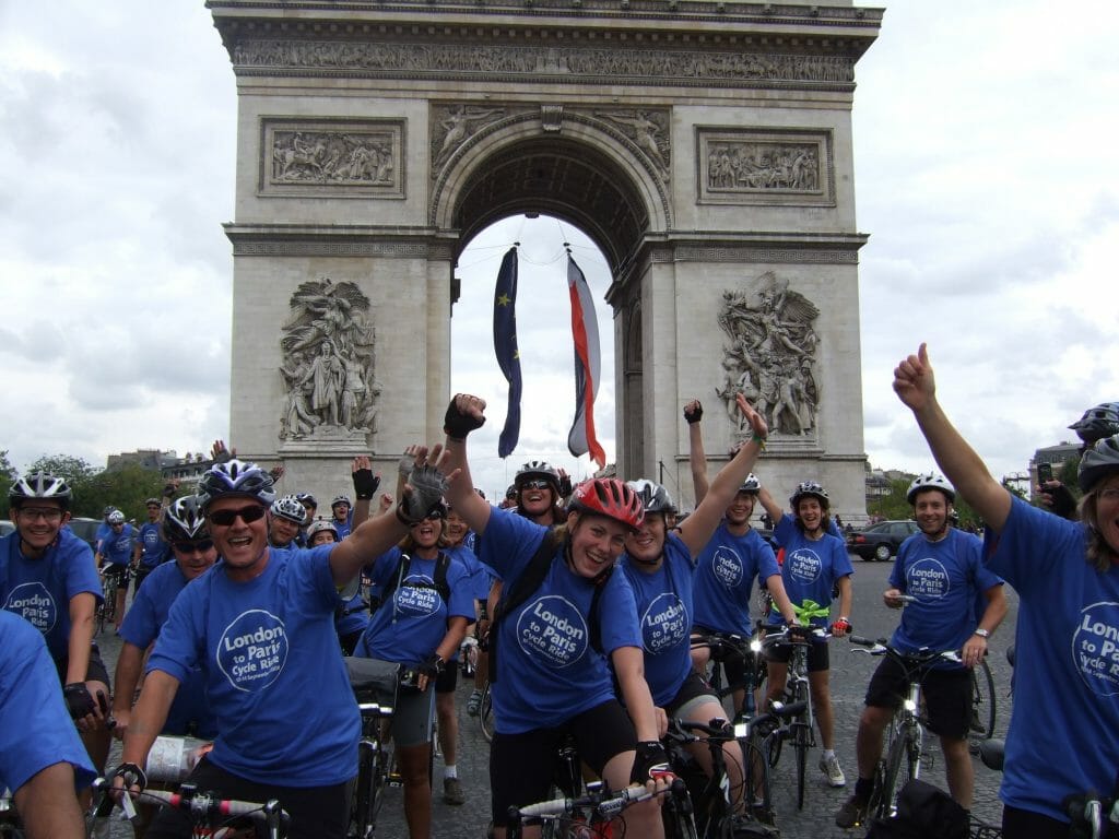 CHECT photo - cyclists at the London to Paris bike ride