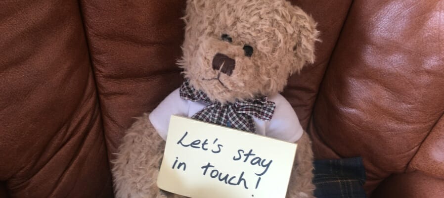CHECT photo -post it note saying let's stay in touch