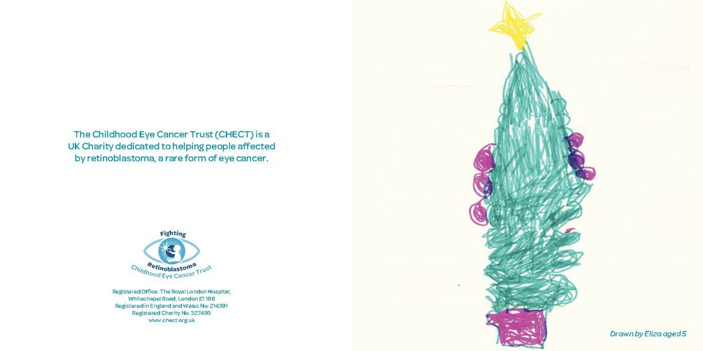 Christmas e-Card - a tree with purple baubles and a star on top