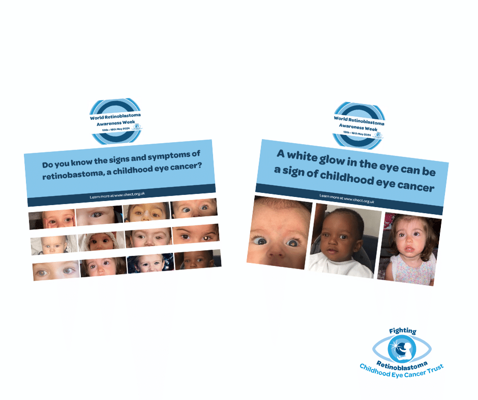 examples of social media posters for world retinoblastoma awareness week