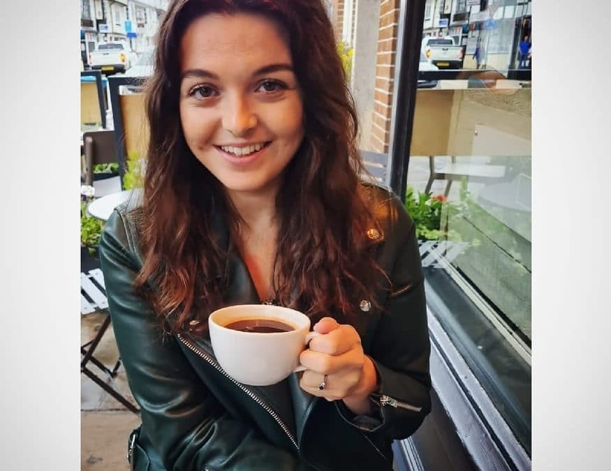 Nicola O'Donnell with a cup of coffee