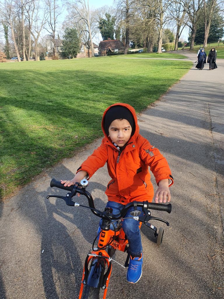 Zain on his bike