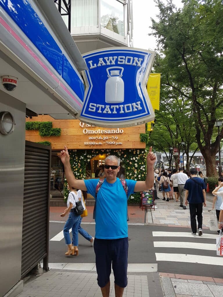 Lawson is stood outside a Lawsons Station sign