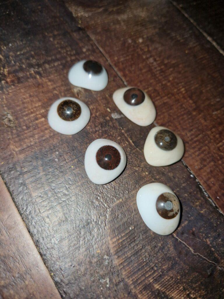 six prosthetic eyes after Michael had retinoblastoma as a child