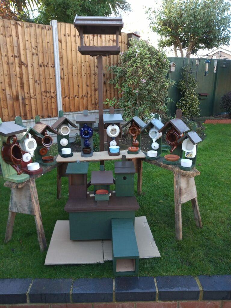 Tony's bird houses and hedgehog boxes