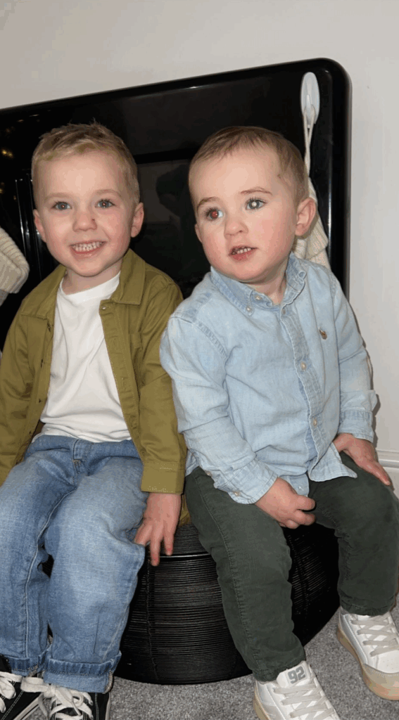 Sat down with his brother